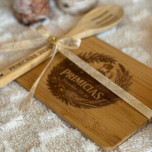 Custom Bamboo Cutting Board & Spoon